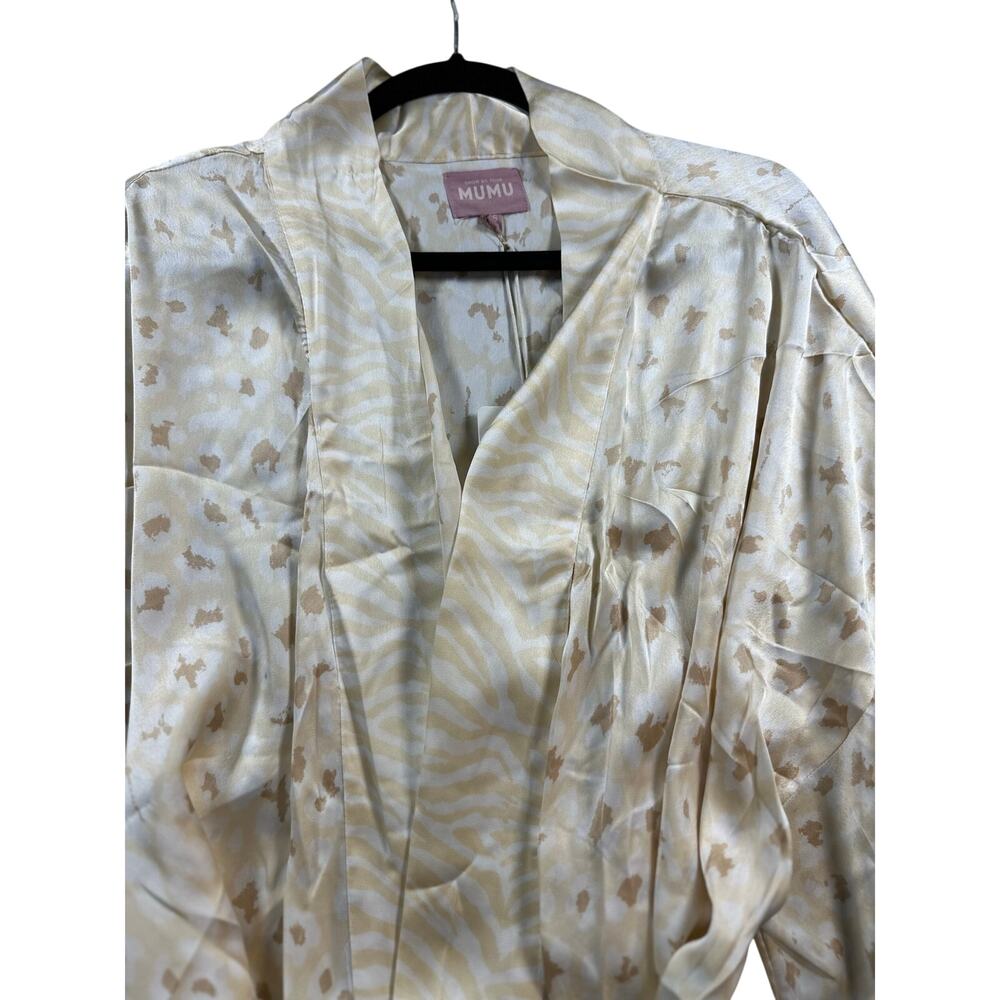 Show Me Your Mumu Harlow Robe Neutral Animal Print O/S NWT - Picture 8 of 9